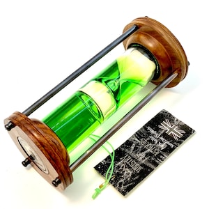 Vintage flytande sandtimer grön flytande antik massiv mässing fartyg maritim timglas nautisk flytande kunglig marinblå flytande sandtimer