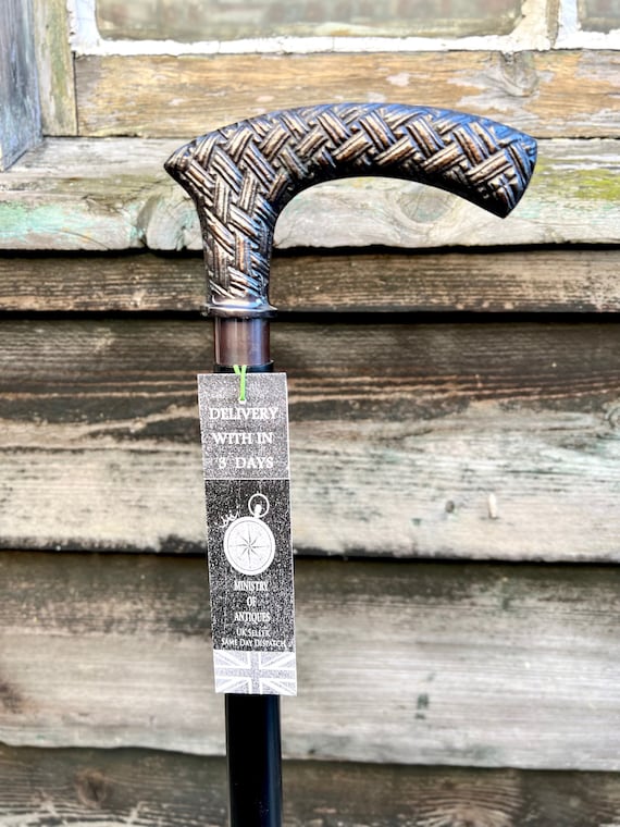 Elegant Sturdy Black Colour Foldable Wooden Walking Stick - Finest Wood Handcrafted Stick - Perfect for Hiking & Nature Walks