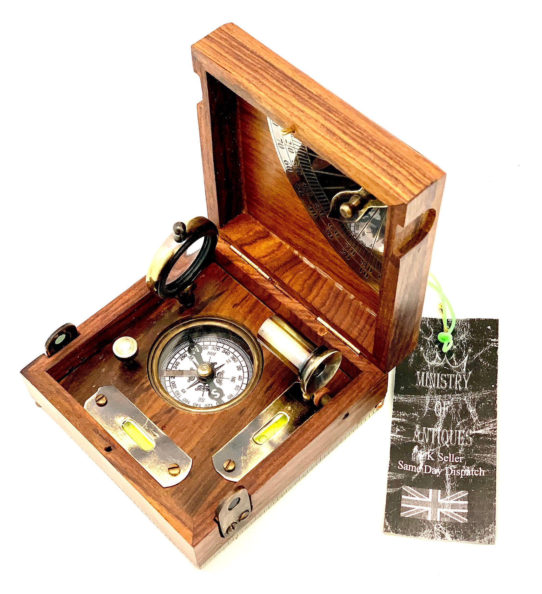 Marine Master Box With Brass Compass Telescope Clinometer Etsy