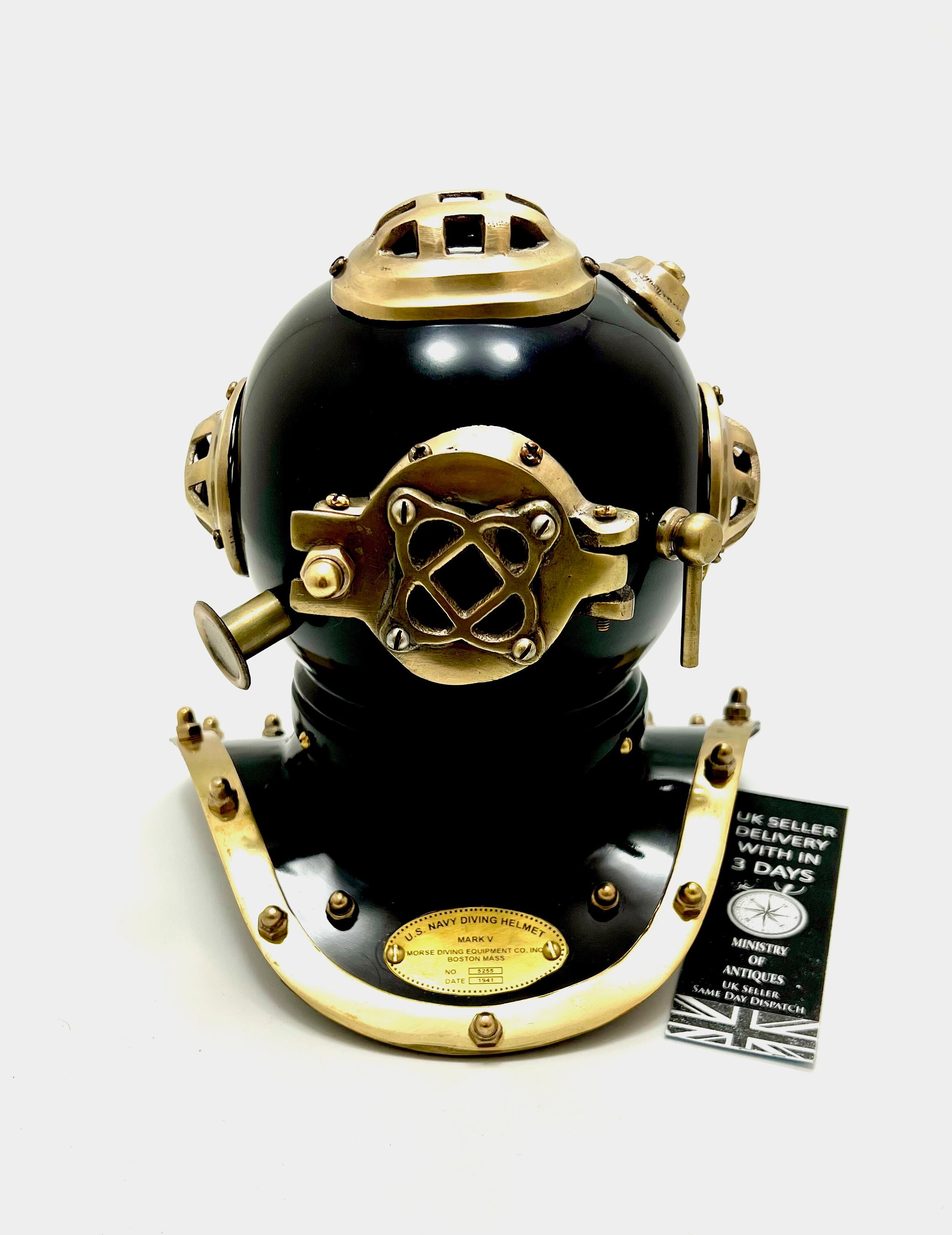 Antique Design US Navy Mark V Brass Divers Diving Helmet Marine ...