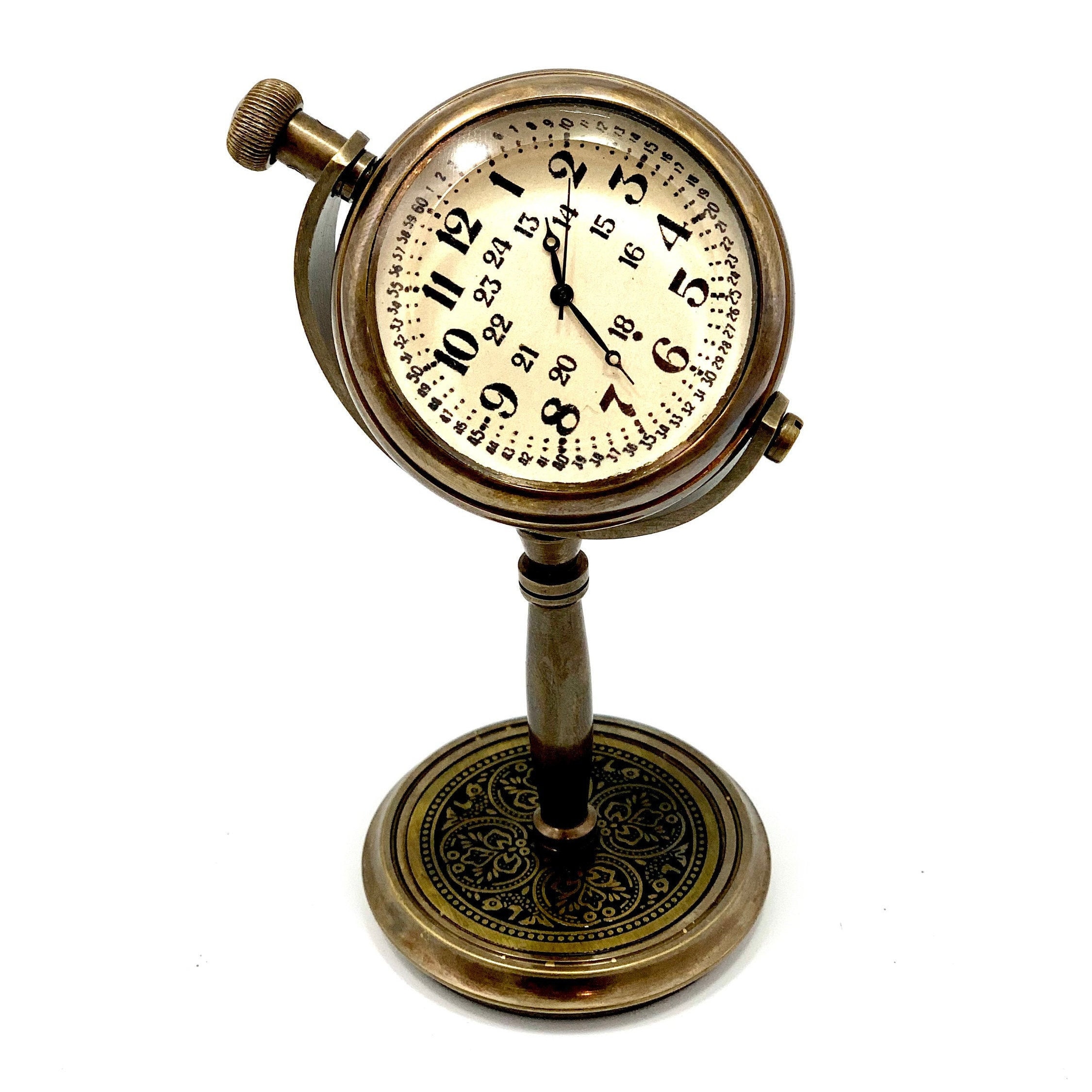 Antique Brass Desk Clock Nautical Vintage Maritime Ship Desk Etsy