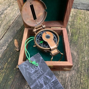 Original WW2 British Army Thumb Compass – Vintage Brass, 1940s, India Manufacture
