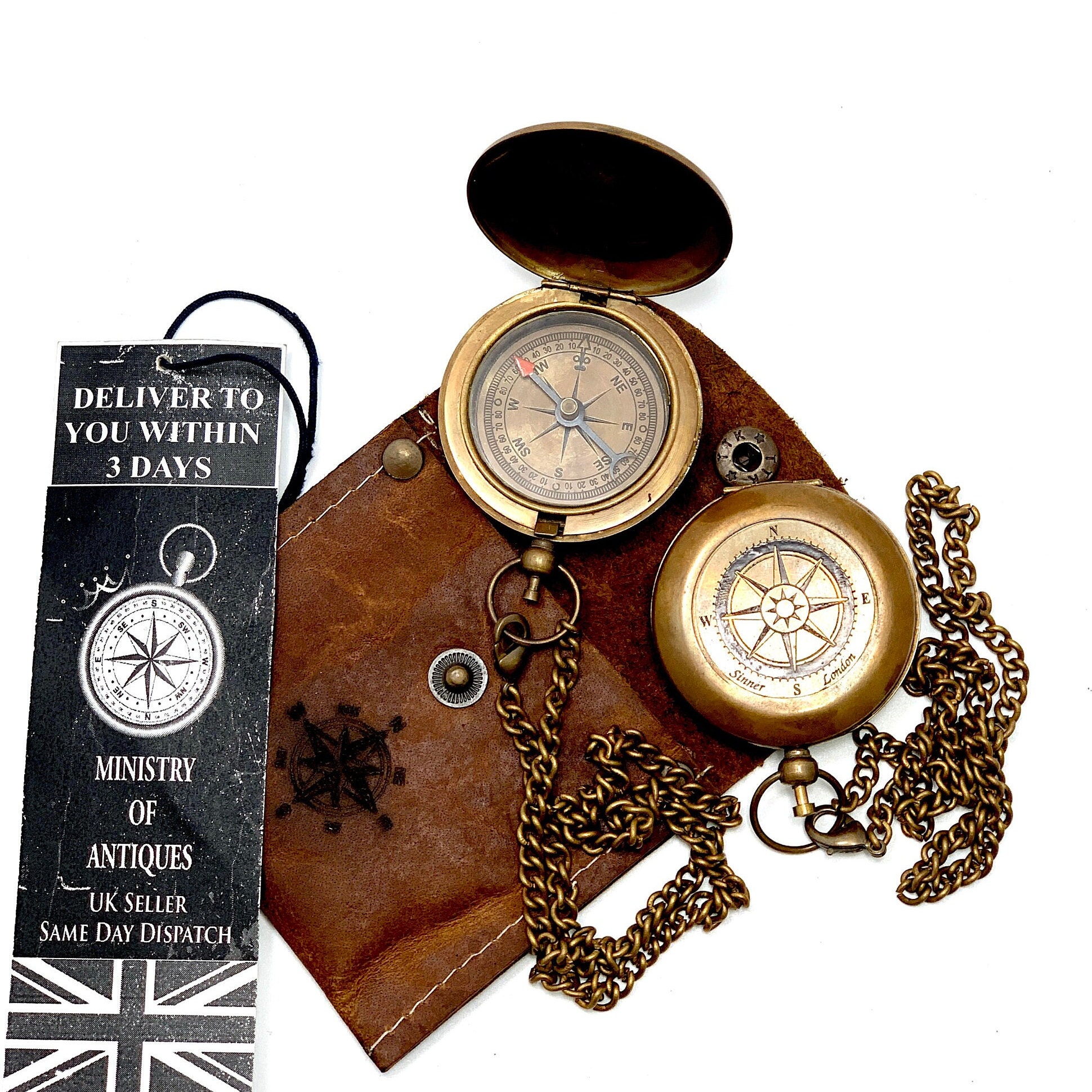 Engraved Pocket Compass Brass Nautical Compass Handmade Etsy UK