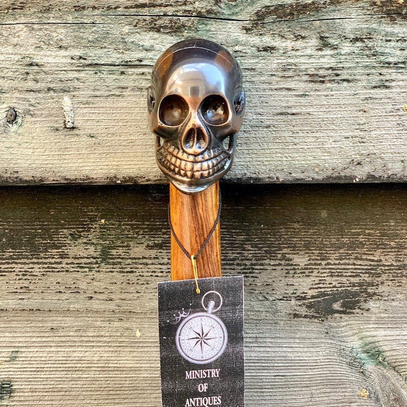 Skull Walking Cane With a Knob Handle Fashionable Walking Etsy UK