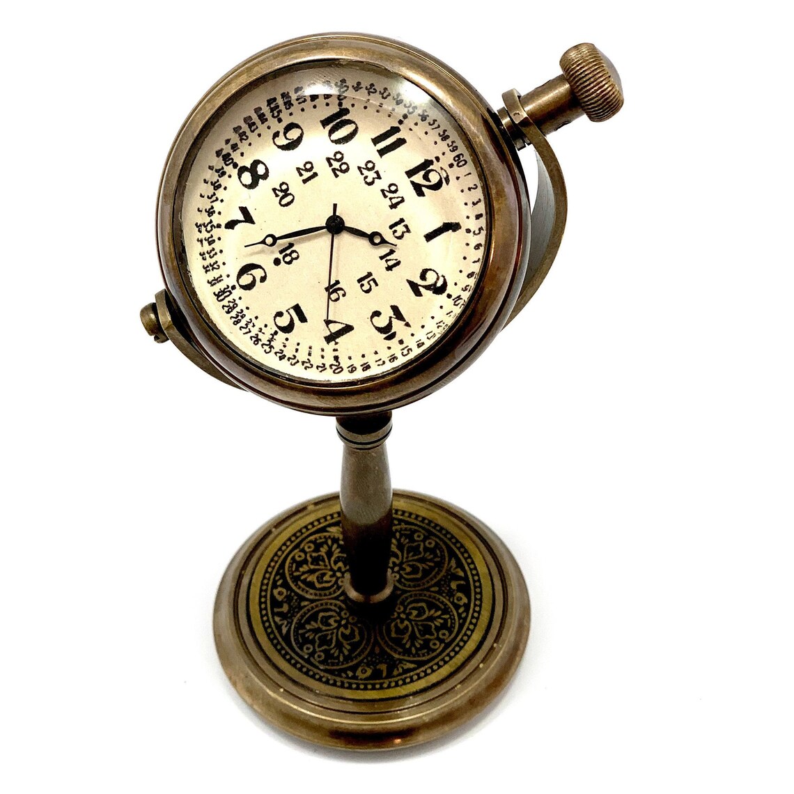 Antique Brass Desk Clock Nautical Vintage Maritime Ship Desk Etsy