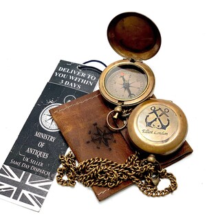 Set Bussole E Telescopio Vintage – In Scatola Di Legno, Regalo Personalizzato