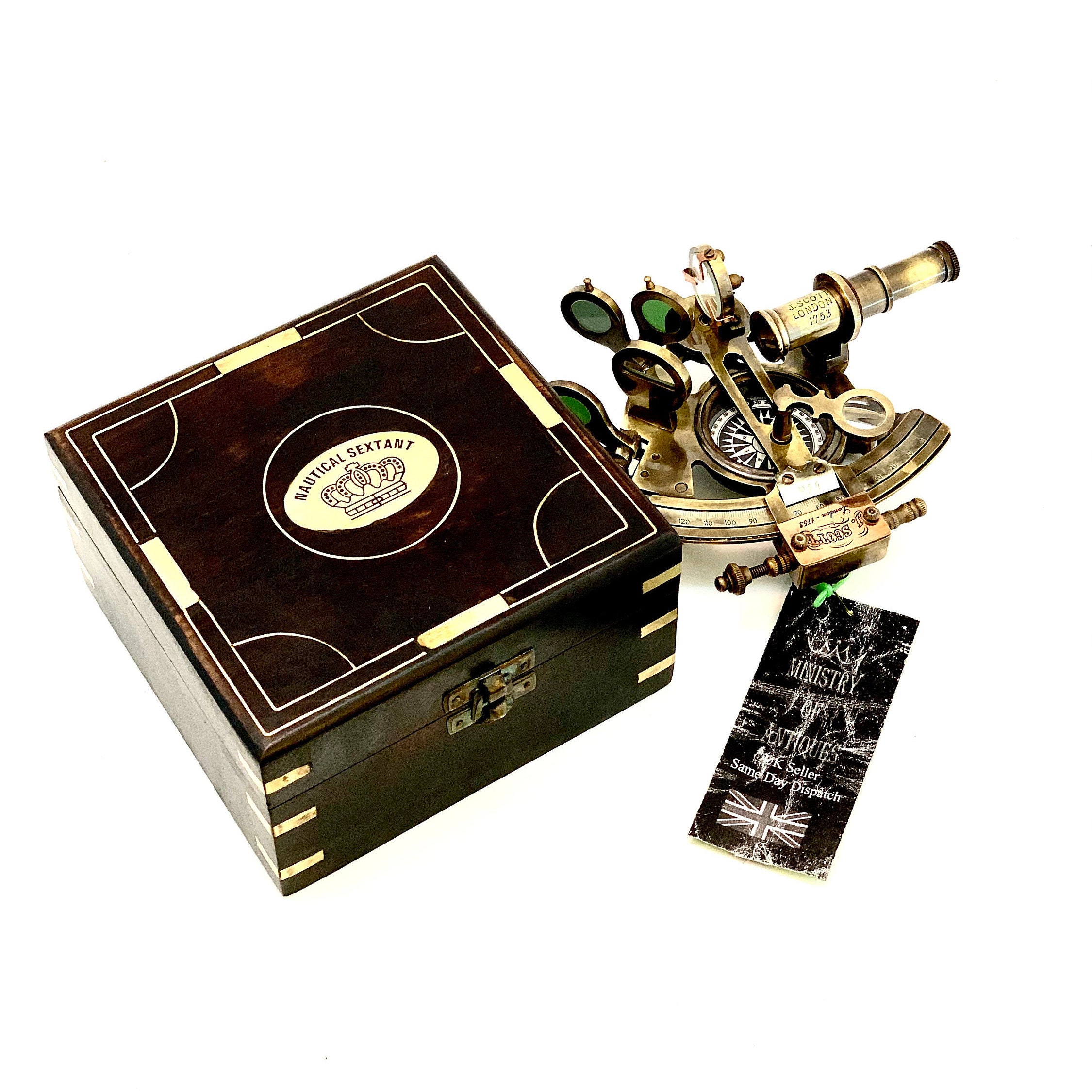 Antique Maritime Nautical Compass Sextant Vintage Marine