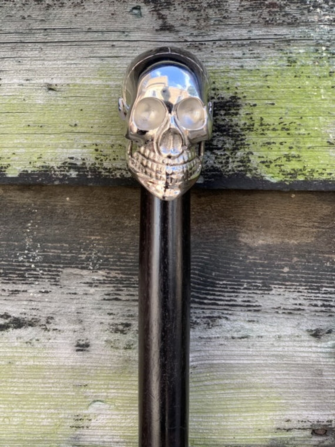 Elegant Walking Stick With Skull Handle Made of Solid Brass Etsy