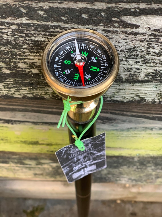 Bastone Da Passeggio Nautico Vittoriano In Legno Manico Testa D'aquila Ottone - Foto 10