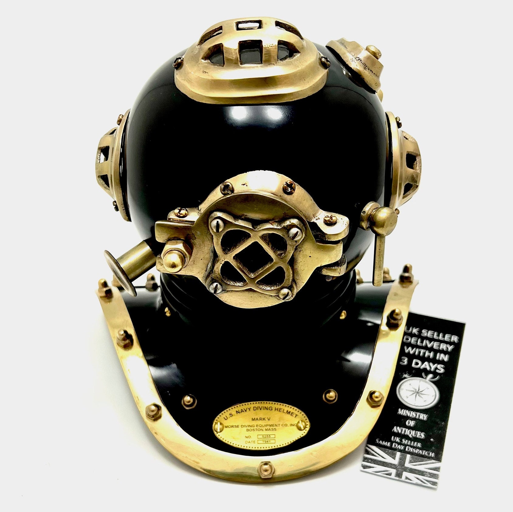 Antique Design US Navy Mark V Brass Divers Diving Helmet Marine