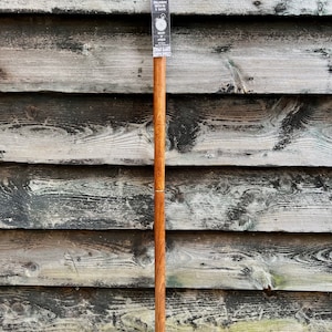 May include: A brown wooden walking stick with a black rubber tip. The stick has a metal cap on the top with a small tag attached that says "Delivery within 3 days".