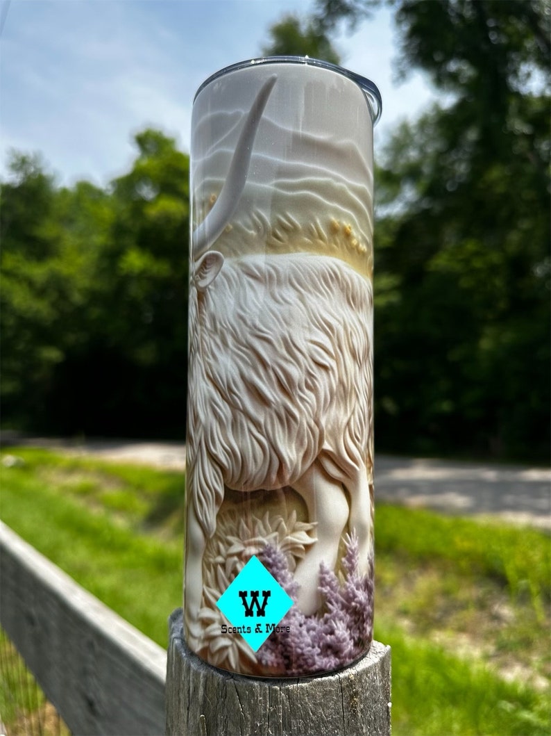 Highland Cow With Flowers 3D 20oz Tumbler - Etsy