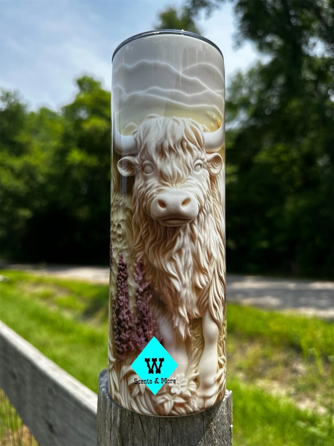 Highland Cow With Flowers 3D 20oz Tumbler - Etsy