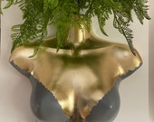 Female Wall Torso Boobie Artificial Plant Holder Grey and Gold