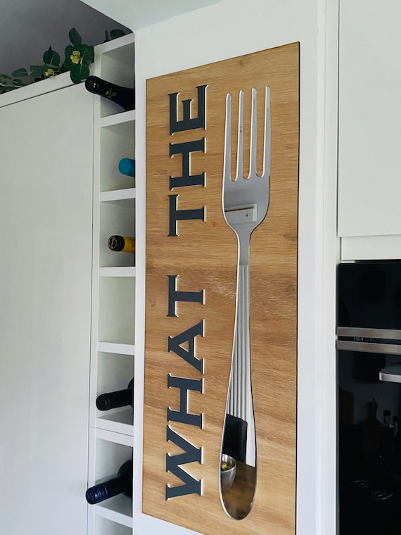 WHAT THE Fork wall art, WTF wall decor