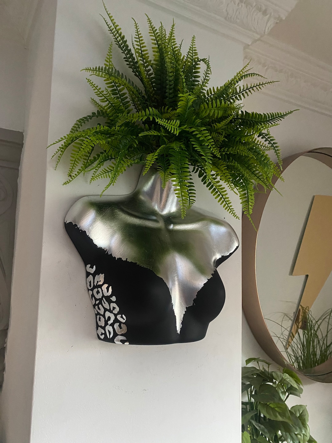 Female Wall Torso Boobie Artificial Plant Holder Black and - Etsy
