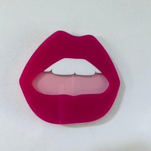 MINI Hot pink lips  - Acrylic - Lip Decor - HOT Pink lips with pink