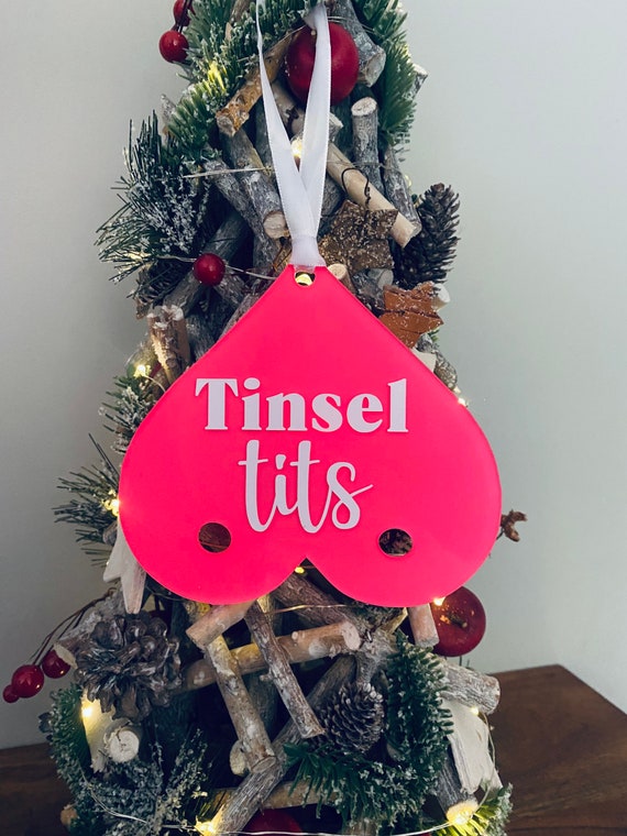 Tinsel Tits Boob Shaped Tree Decoration, Christmas decoration, Tree Dec, Boobie Tree Decs