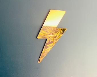 Mirror Gold Lightning Bolt Wall Decor - Acrylic Bolt