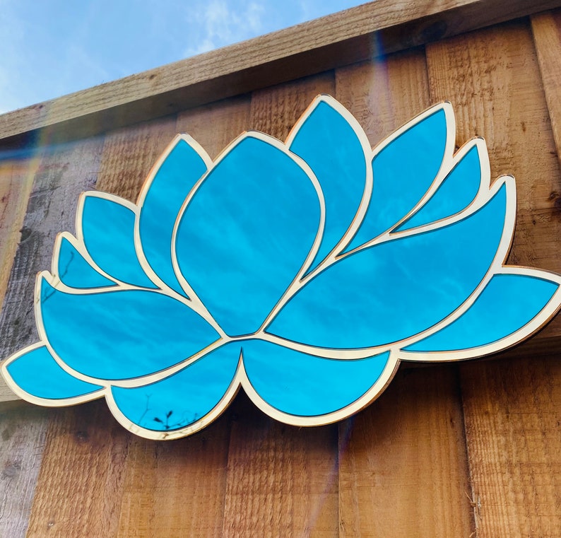 Mirrored Lotus Flower Wall Art Etsy