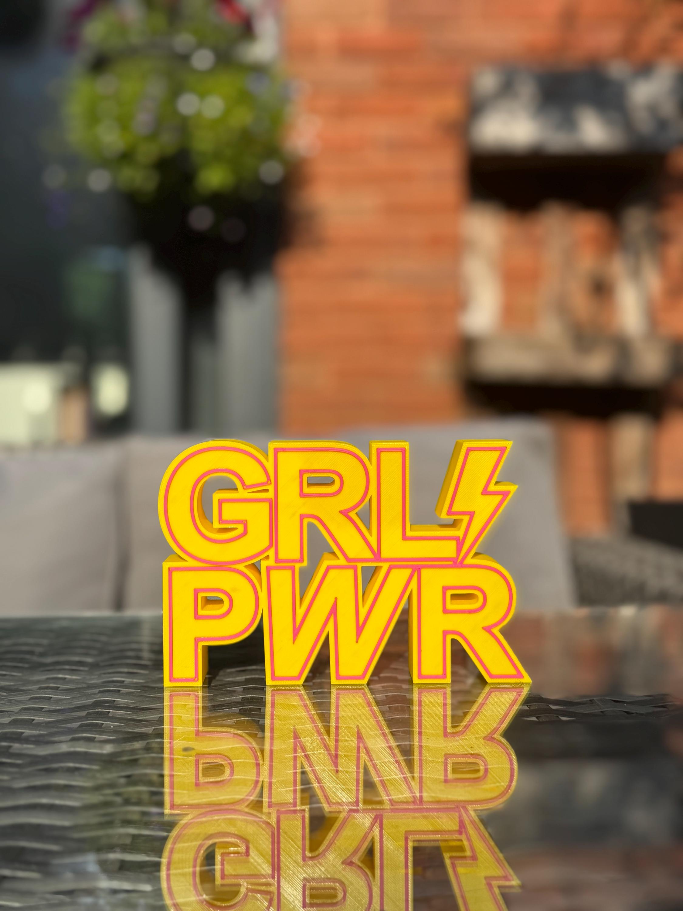 Pwr Sign GRL PWR Shelf Sign: Hot-pink 3D Printed Women's Empowerment Decor - Etsy UK