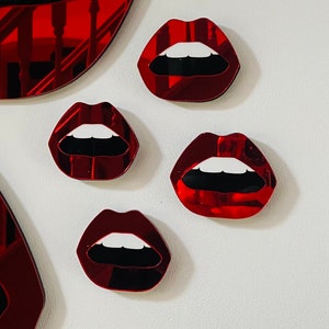 MINI Red Lip Mirror - Acrylic Mirror - Lip Decor - Red Lips.