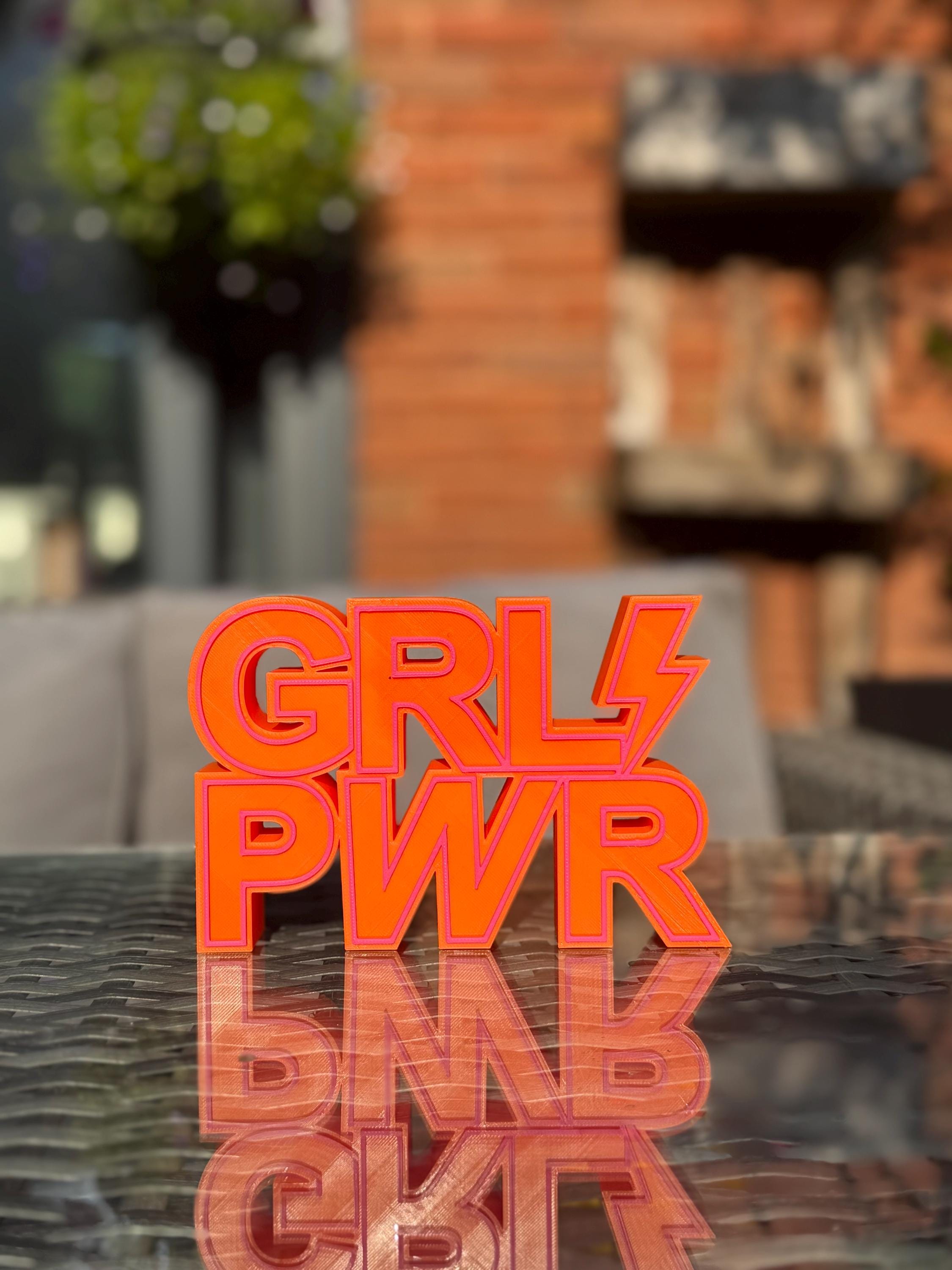 Pwr Sign GRL PWR Shelf Sign: Hot-pink 3D Printed Women's Empowerment Decor - Etsy UK