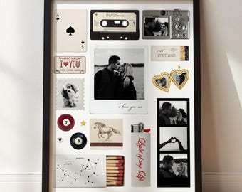 Editable Matchbook Template, Custom Matchbox Art, Personalized Gift for Boyfriend or Girlfriend, Canva Digital Print, Anniversary Wall Art