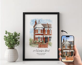 Personalised Watercolor House Painting, Watercolour House Portrait, Custom Home Print, New Home Gift, Housewarming Gift, Our First Home