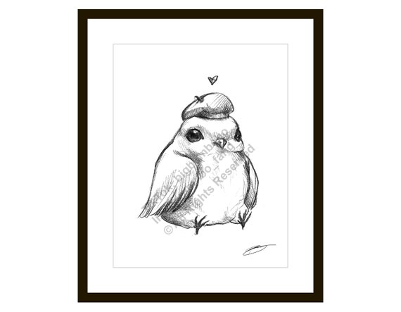 Fat Little Bird Sketch Drawing Illustration X 11 - Etsy Denmark Fat Little Bird Sketch Drawing Illustration X 11 - Etsy Denmark