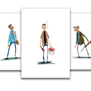 4 Postkarten Bundle von Kiefer inspiriert Kunst.