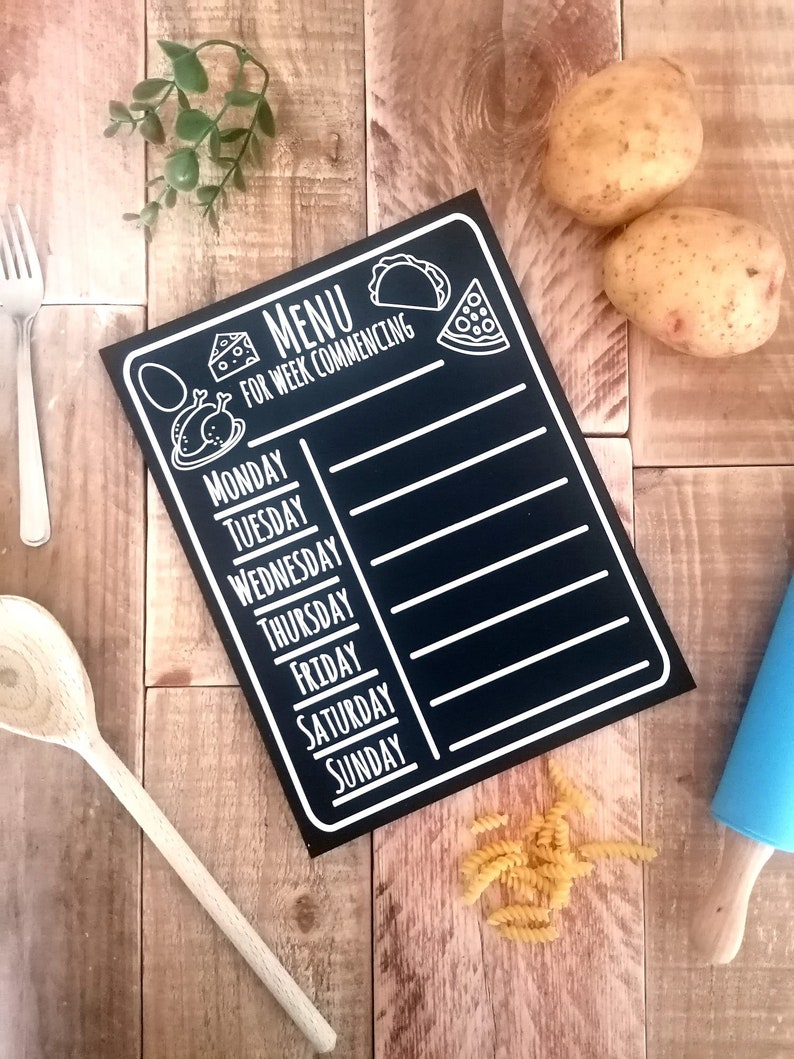 Weekly Meal Planner Chalkboard: Kitchen Organization (23 X 30 Cm) - Etsy