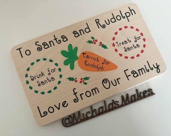 Christmas Eve Board | Treats for Santa | Wooden personalised board