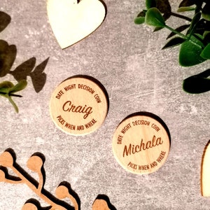 Date Night Decision Coin | Wooden coin | Your Turn