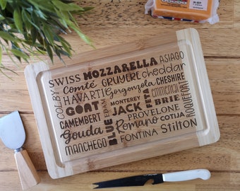Laser Engraved Cheese Board: Wooden Serving Platter
