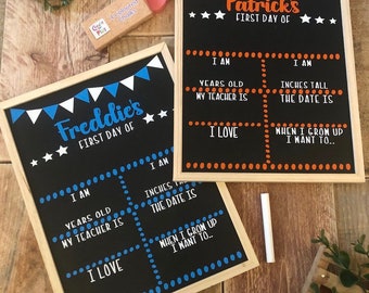 First Day Board: Personalised School Chalkboard, New Adventures