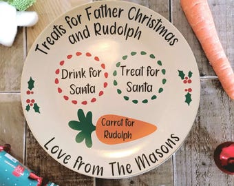 Personalisierte Heiligabend Teller: Leckereien für Santa & Rudolph