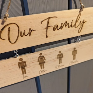 Familie Plakette | Unsere Familie | Laser graviert | Start | Zeichen | Wanddekoration
