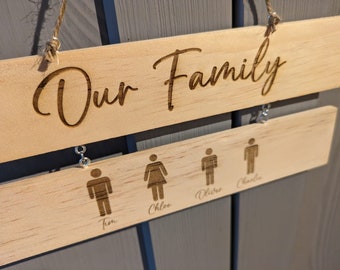 Family Plaque | Our Family | Laser Engraved | Home | Sign | Wall Decor