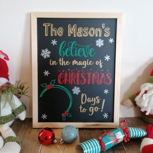 Personalized Christmas Countdown Chalkboard: Family Tradition Decor