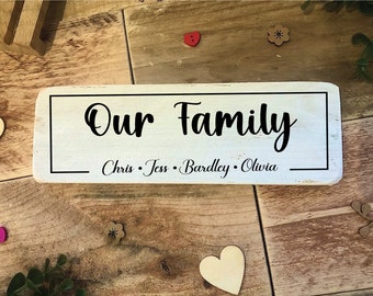 Personalised Family Sign: Rustic Reclaimed Wood Wall Decor