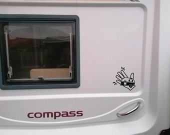 Hello Caravan Decal | Caravan Club | Wave Club | Funny | Caravan | Decal | Fun | Window Display | Car Decal