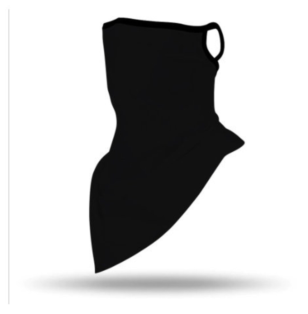 Black Neck Gaiter With Ear Loops Etsy