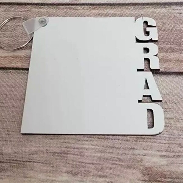 Grad Keychain (Blank) Double sided  2 sizes available.  Please see description and photos