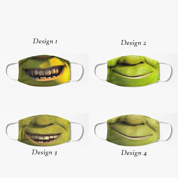 Shrek Face Mask Adult Kid FaceMask Animation Shrek Inspired Etsy
