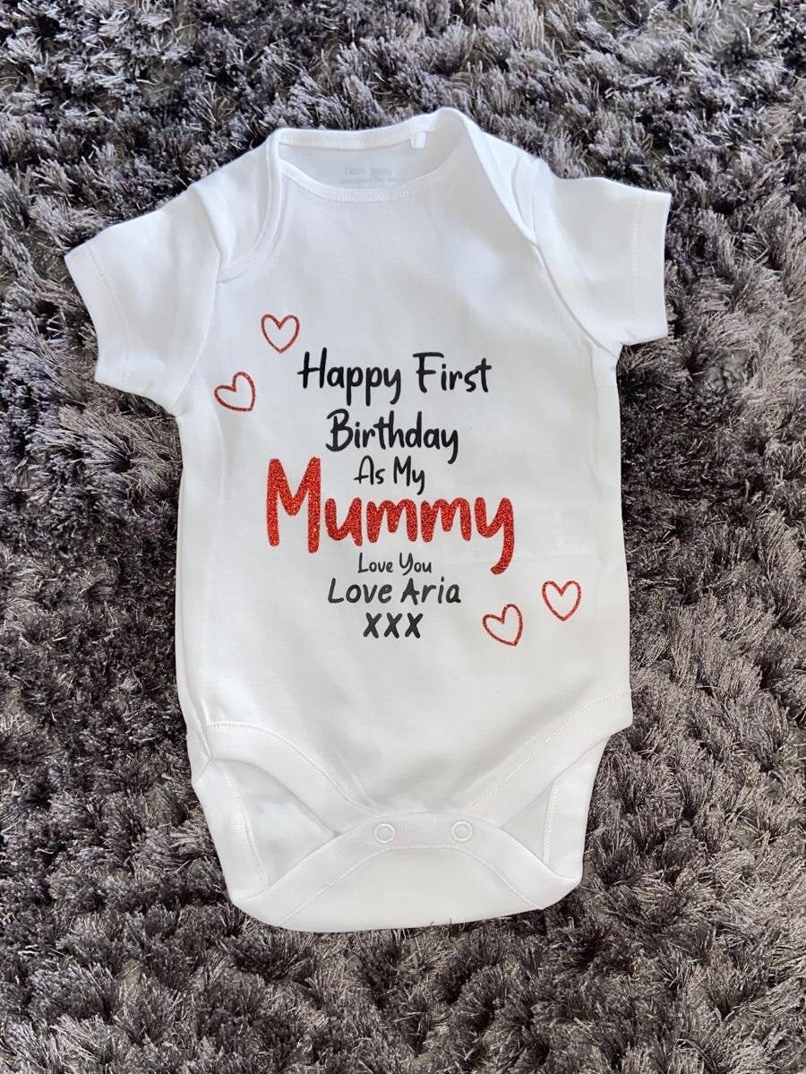 Happy 1st Birthday Being My Mummy Baby Vest Mummy Vest for Etsy UK