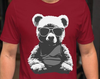 Cool Sunglasses Teddy Bear - Cool Design T-Shirt, Unisex, Teddy Bear, Top Quality, Fitted, Bella + Canvas 3001