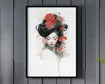 Japanese Beauty - Asian Wall Art | **PRINT ONLY** | Decor for Home, Office, Bedroom, Living Room
