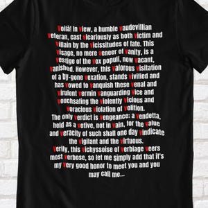 You May Call Me V - anti establisment shirt, unisex, Quote, V for Vendetta Movie Art, Revolution, Anonymous, Anarchy, Dystopia,