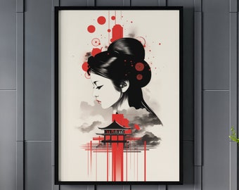 The Lonely Geisha - Japanese-Themed Wall Art | **PRINT ONLY** | Decor for Home, Office, Bedroom, Living Room